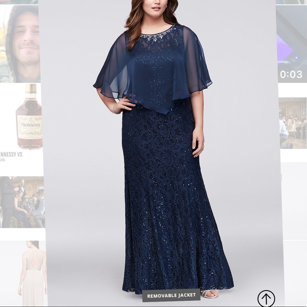 David’s bridal navy dress